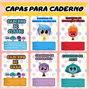 Imagem de capa para o Ebook LINDAS CAPAS DE CADERNO DIVERTIDAMENTE 🟣🟢🟠🔵🟡