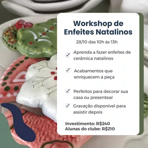 Imagem de capa para o Evento online WS ONLINE - Enfeites natalinos de cerâmica