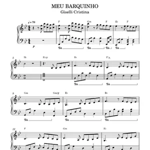 Imagem de capa para o Ebook Meu barquinho - Gisele Cristina - Piano e  teclado