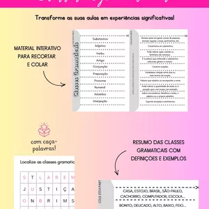 Imagem de capa para o Ebook Classes Gramaticais - Material Interativo