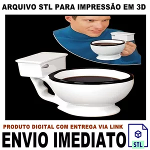 Imagem de capa para o Curso online STL Para Impressão 3D - Xícara em Formato de Privada Vaso Sanitário