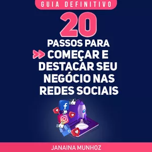 Imagem de capa para o Ebook 20 Passos para começar e destacar seu negócio nas redes sociais.