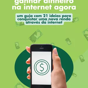 Imagem de capa para o Ebook 21 ideias para ganhar dinheiro na internet agora