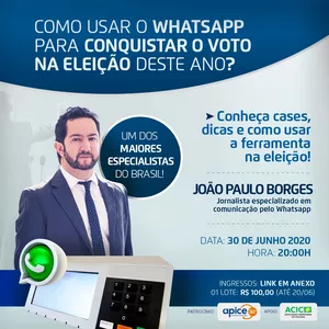 Imagem de capa para o Curso online Whatsapp: Cases e técnicas de como usar na eleição deste ano!