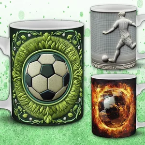 Imagen de portada para Curso online Futbol Soccer Diseños para Tazas 11oz - Pack 19 PNGs para Sublimación - Deporte Football Jugadores Balón