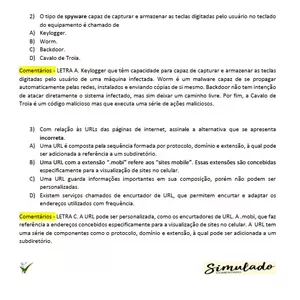 Imagem de capa para o Ebook Simulado com comentários para concursos - INFORMÁTICA