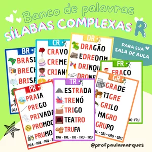 Imagem de capa para o Ebook Recurso - Banco de palavras Sílabas complexas "R"