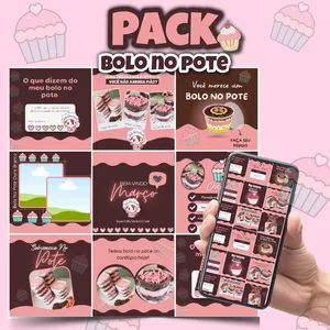 Imagem de capa para o Ebook Pack Canva Bolo No Pote 