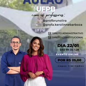 Imagem de capa para o Curso online AULÃO UFPB - Direito Administrativo e Direito Constitucional