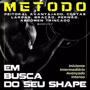 Imagem de capa para o Ebook Método Peitoral Avantajado, Costas Largas, Bração, Ombrão, Pernão, Abdômen Trincado e Panturrilhudo