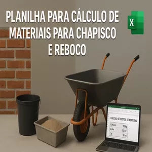 Imagem de capa para o Ebook PLANILHA PARA CÁLCULO DE MATERIAIS PARA CHAPISCO E REBOCO