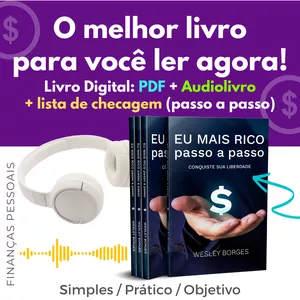 Livro Digital PDF + Audiolivro EU MAIS RICO passo a passo + Lista de checagem para impressão