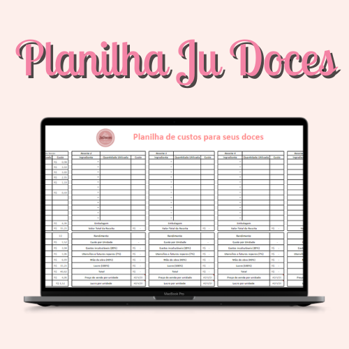 Planilha de precificação Ju Doces