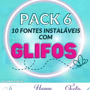 Imagem de capa para o Ebook Pack 6 de fontes com glifos