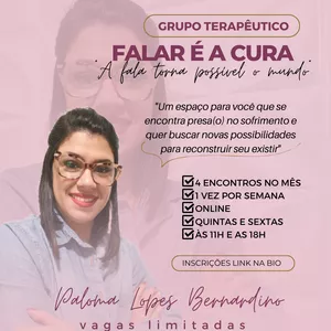 Imagem de capa para o Serviço online Grupo Terapêutico: Falar é a Cura! 