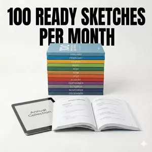 Cover image for Online course 100 READY SKETCHES PER MONTH