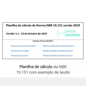 Imagem de capa para o Ebook Planilha de cálculos usando a NBR 10.151 versão 2019