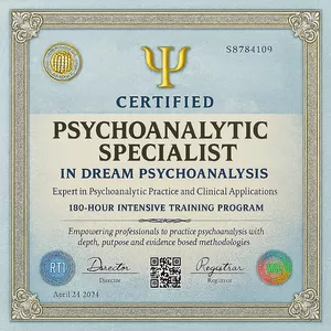 Imagem do curso Formação Especialização em Psicanálise dos Sonhos - Psicanalista + Livro + Registro Profissional + Crachá Digital + Mapas Mentais + Cartilhas + Resumos +Exercícios + Práticas 