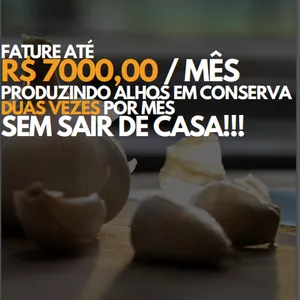 Curso Fature até 7000,00 Fabricando Conservas de Alho duas vezes por mês Utilizando sua Cozinha!