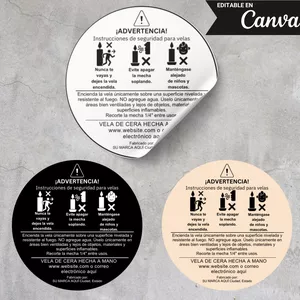 Imagen de portada para Ebook Plantillas de Etiquetas de Advertencia para tus Velas Artesanales