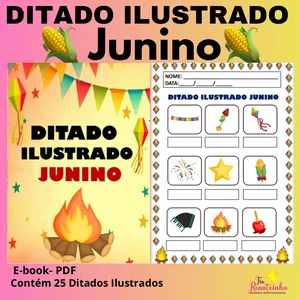 Imagem de capa para o Ebook Ditado Ilustrado Junino