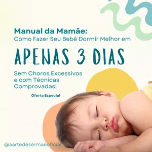 Imagem de capa para o Ebook Manual da Mamãe: Como fazer seu bebê dormir melhor em 3 dias - Oferta Especial