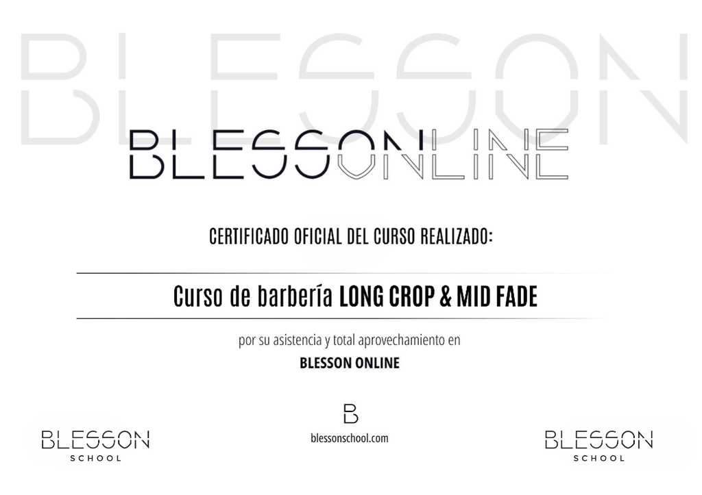Curso de Barbería - Long Crop & Mid Fade - By Oche Barber - Blesson School