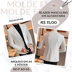 Imagem de capa para o Ebook Blazer Masculino em Alfaiataria - Molde em PDF