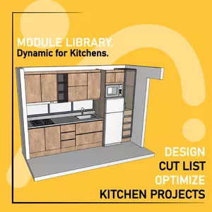 Cover image for Online course Library of Dynamic Archicad Modules, Design and Automatically Cut Kitchens.