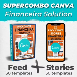 Imagem de capa para o Curso online Supercombo Canva - Financeira Solution Feed + Stories + Kit Bônus