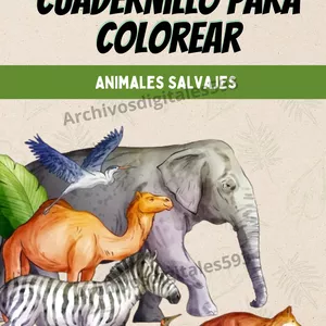 Imagen de portada para Curso online Cuadernillo para colorear ANIMALES SALVAJES 