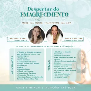 Imagem de capa para o Curso online DESPERTAR do EMAGRECIMENTO - Mude sua mente, transforme sua vida.