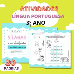 Imagem de capa para o Curso online Sílabas e suas classificações- 20 atividades variadas (Para 3ºano)