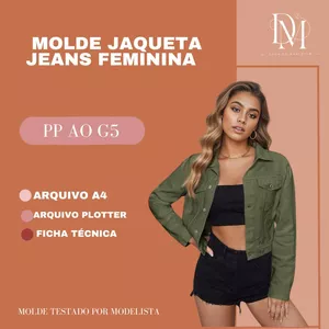 Imagem de capa para o Ebook MOLDE JAQUETA JEANS FEMININA