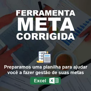 Imagem principal do produto FERRAMENTA DE META CORRIGIDA - PLANILHA EXCEL