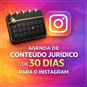 Imagem de capa para o Ebook Agenda de Conteúdo Júridico de 30 Dias para o Instagram