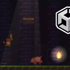 Imagem de capa para o Curso online Unity 2D jogo de plataforma completo