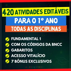 Imagem de ATIVIDADES - 1º ANO FUNDAMENTAL - BNCC 2025 criado por ALFABETINHO na hotmart