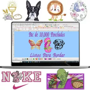 Imagen de portada para Curso online MEGA PACK 10,000 Matrices para Bordados Diseños variados. DST, JEF, PES, XXX, VP3