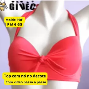Imagem de capa para o Ebook Molde Top com nó no Decote (Gisele iachel)