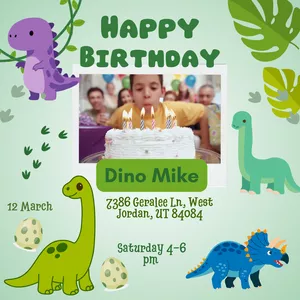 Cover image for Ebook Dinosaur Birthday Invitation | Editable Printable Party Invite