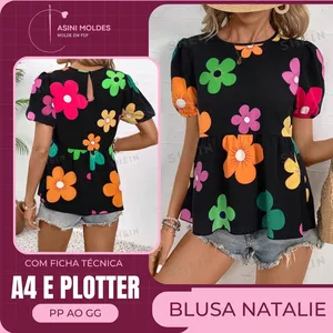 Imagem de capa para o Curso online BLUSA NATALIE - Molde em PDF