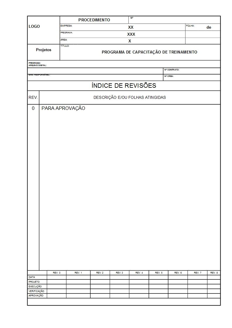 Imagem do curso TEMPLATE Programa de Capacitação de Treinamento2019 / Procedimento/segurança