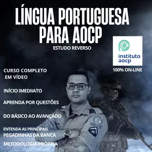 Imagem de capa para o Curso online LÍNGUA PORTUGUESA PARA AOCP POR ESTUDO REVERSO