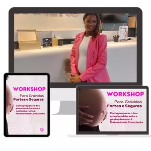 Imagem de capa para o Evento online WORKSHOP PARA GRÁVIDAS FORTES  &amp; SEGURAS - GRAVAÇÃO 🚀