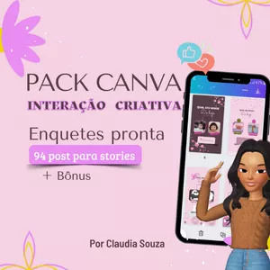 Imagem de capa para o Curso online Pack do canva interação criativa 