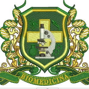 Imagem de capa para o Ebook Matriz de bordado Brasão de Biomedicina