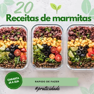 Imagem de capa para o Ebook 20 Receitas de Marmitas Rápidas e Deliciosas