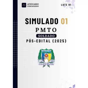 Imagem de capa para o Ebook 07 Simulados Comentados PMTO - Soldado (Pós edital 2025)