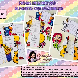 Imagem de capa para o Ebook 🤩Fichas Interativas -🤗Alfabeto com Boquinhas